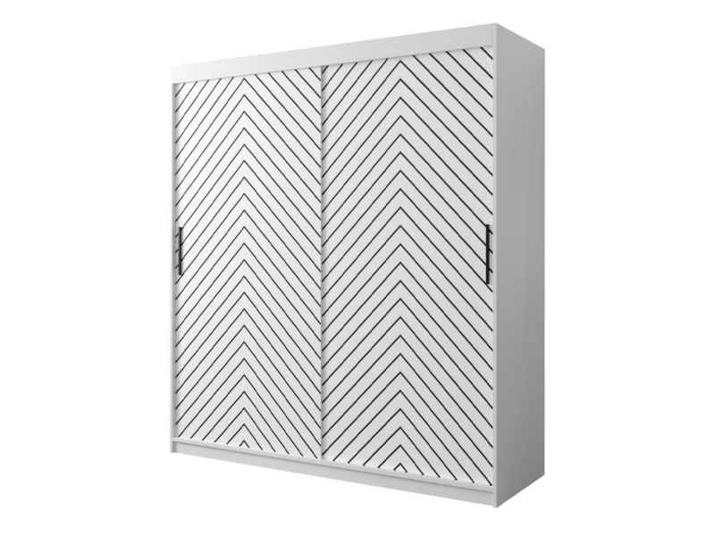 Szafa MIRJAN 24 Jodełka 1 180 biały + czarny mat 1 szt.