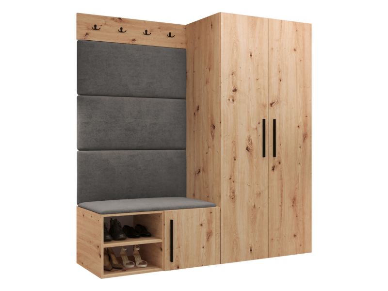Garderoba MIRJAN 24 Medi I dąb artisan + szary 1 kpl.