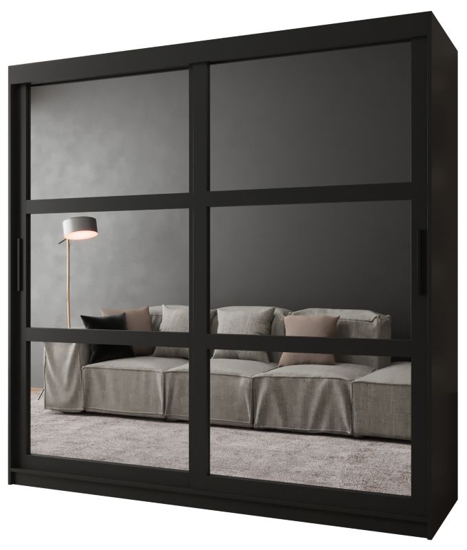 Szafa przesuwna Garderoba Abiks MIROR 200 czarny 1 szt.