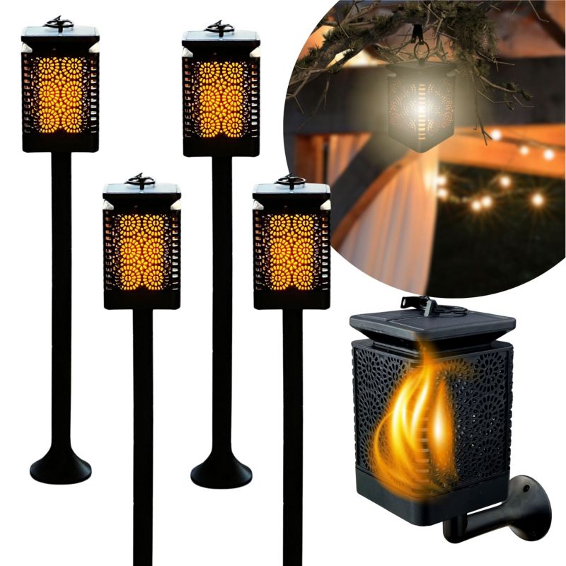 Lampa Solarna Ogrodowa Blixtar B-S-LAMP-LANTERN-4X Efetkt Płomienia 4 szt.