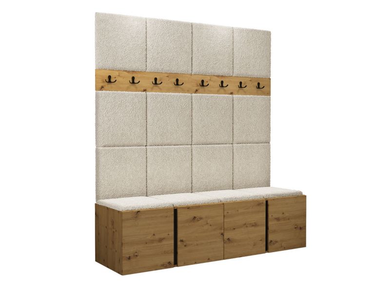 Garderoba MIRJAN 24 Orion V dąb artisan/czarny + beżowa bukla 1 kpl.