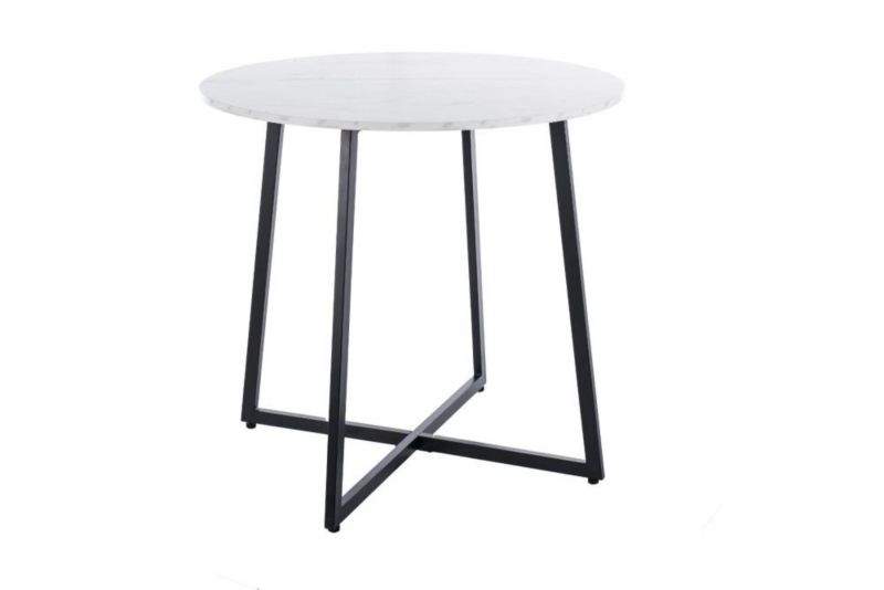 Stół Signal okrągły LUNA 90x90 biały marmur/czarny 1 szt