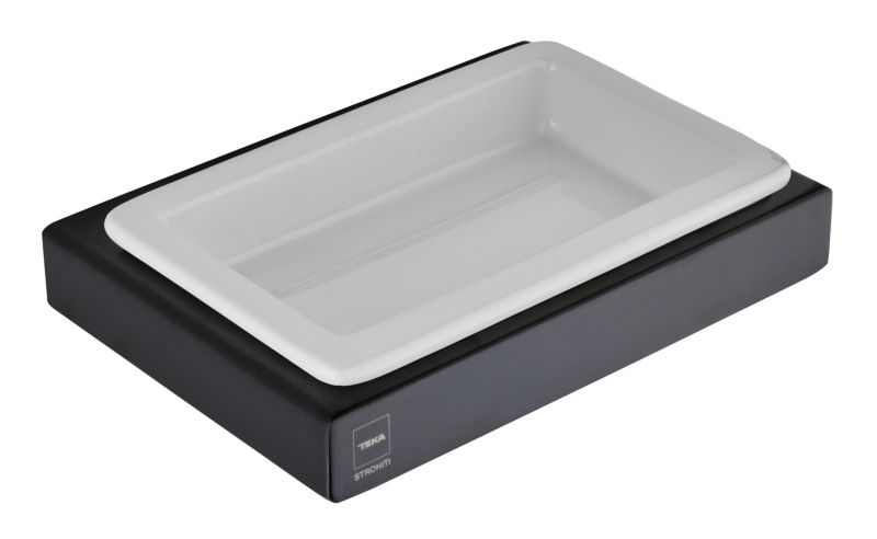 Mydelniczka ceramiczna Teka Formentera ścienna biały/grafit 16x11,2 cm 1 szt.