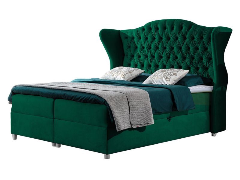 Łóżko kontynentalne MIRJAN 24 Livia 180x200 butelkowa zieleń 1 szt.