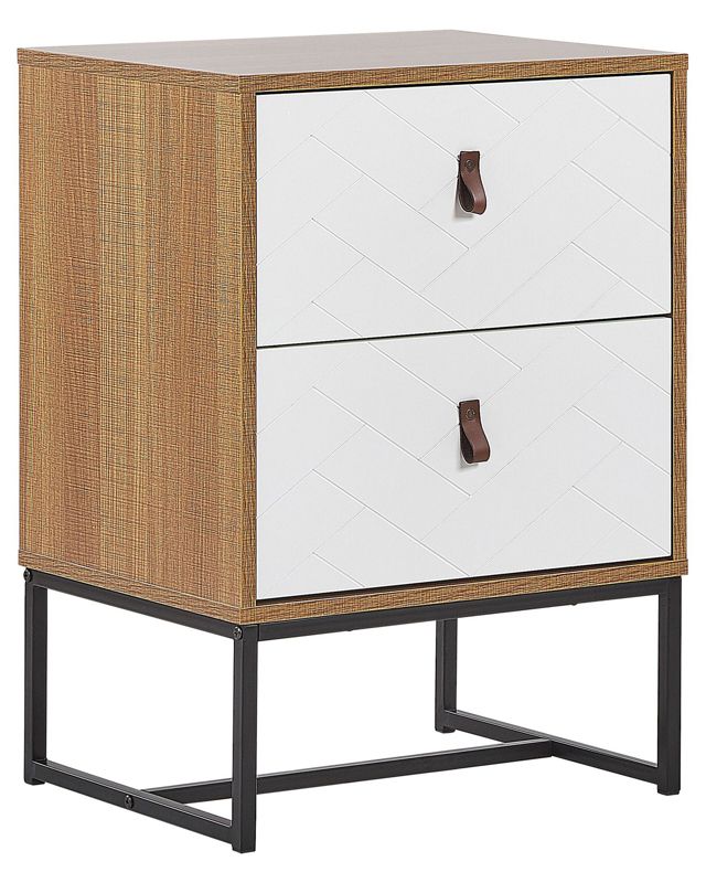 Szafka nocna 2 szuflady Jasne drewno Nueva 1 szt.