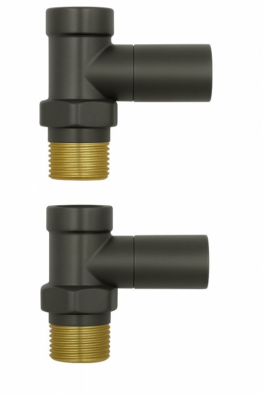 Zestaw zaworów ręcznych prostych 1/2" antracyt