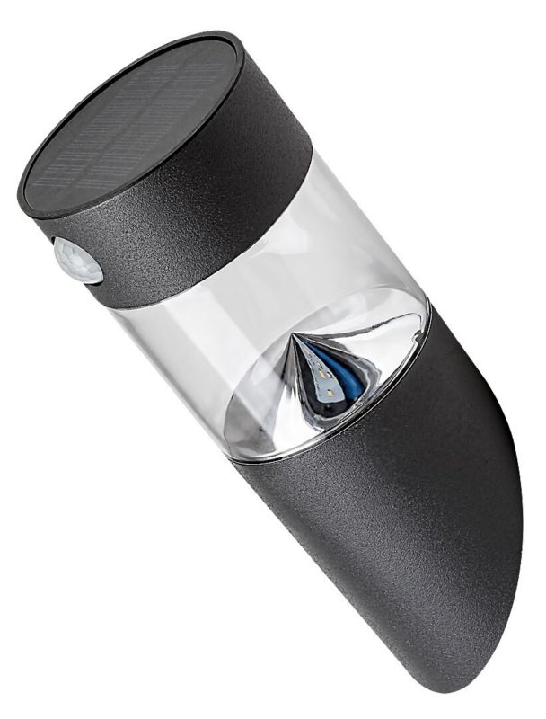 Kinkiet solarny z czujnikiem Rabalux Kapuas czarno-przezroczysty LED 1.5W 4000K 100lm IP44 wym: 24 x 9 x 9 cm metal - 1 szt.