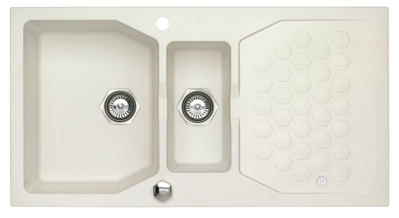 Zlewozmywak granitowy Alveus SENSUAL 70 kol. 11 biały (98x52) 1,5-komorowy 1szt