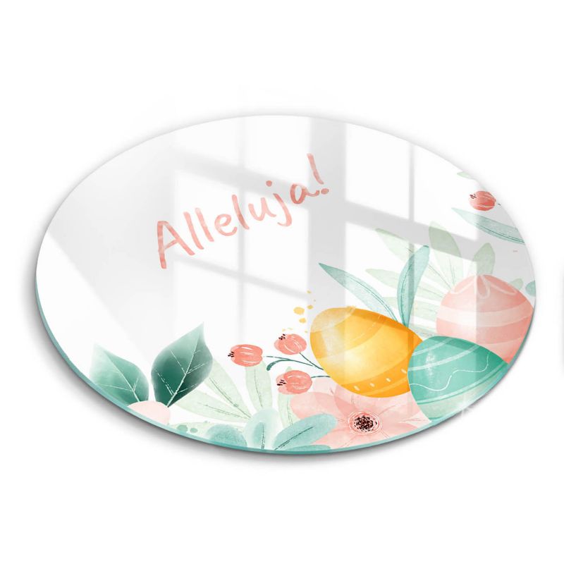 Szklana deska do krojenia Wallfluent fi30 cm Motyw Świąteczny Alleluja 1 szt.