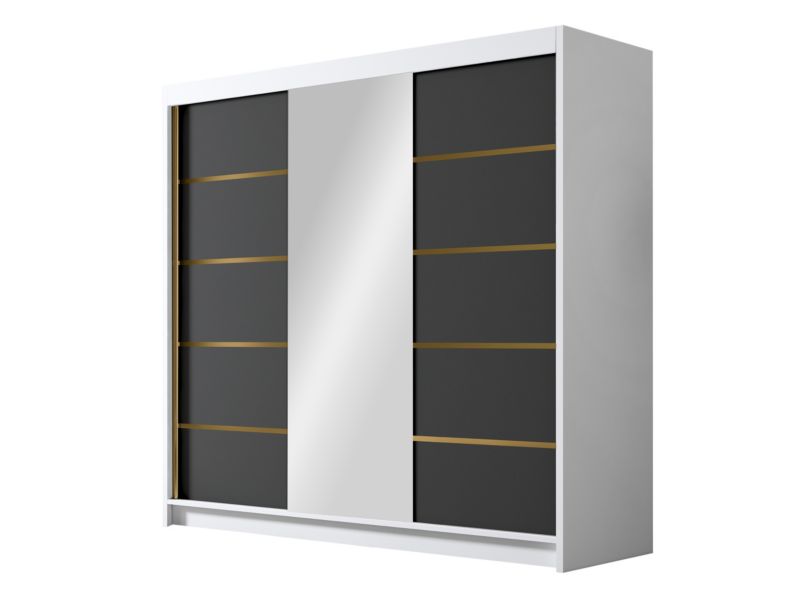 Szafa MIRJAN 24 z lustrem Evo VI 200 biały/czarny 1 szt.