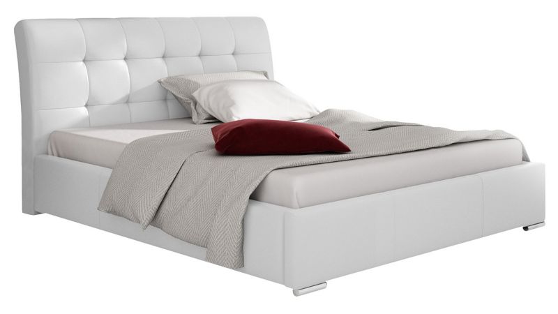 Łóżko tapicerowane MIRJAN 24 Amber 180x200 biała ekoskóra 1 szt.