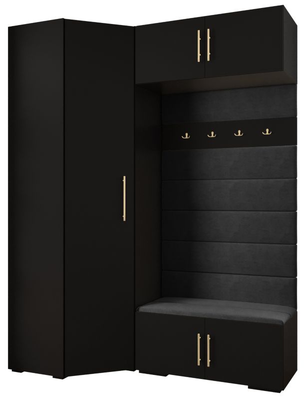Garderoba do przedpokoju Abiks INOVA 3 Z21 czarny+złoty+manila18 1 szt.