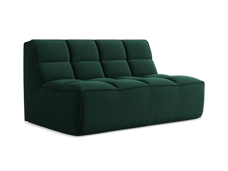 Modułowa sofa 2-osobowa LaMiaSofa BELLUNO z tkaniny welwetowej 160x93 cm butelkowa zieleń 1 szt.