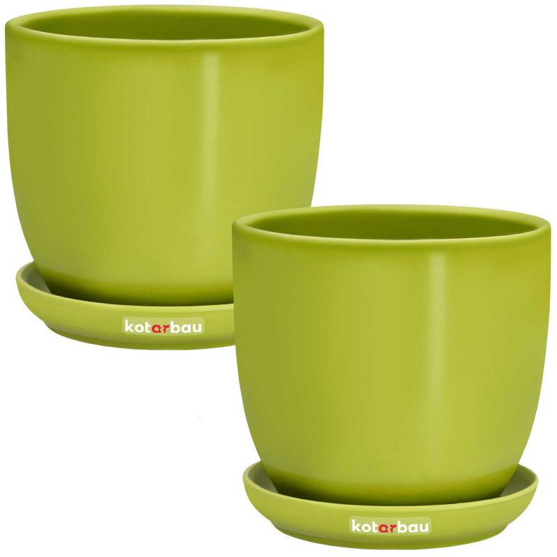 Doniczka KOTARBAU 13 cm ceramiczna podstawka 2 szt.