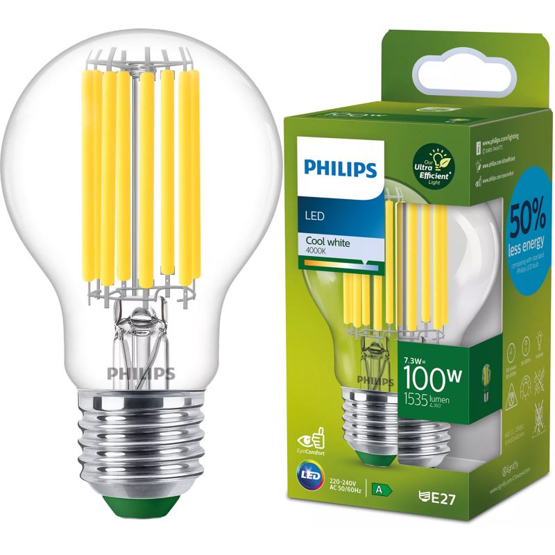 Żarówka LED Philips E27 A60 7.3W 1535lm 4000K 300st Klasa A 1 szt.