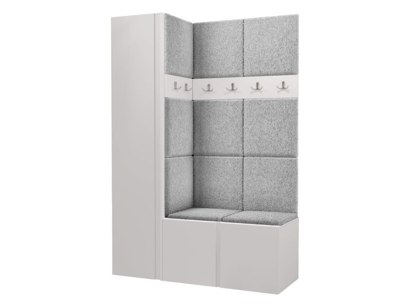 Garderoba MIRJAN 24 Orion IX biały + szara bukla 1 kpl.