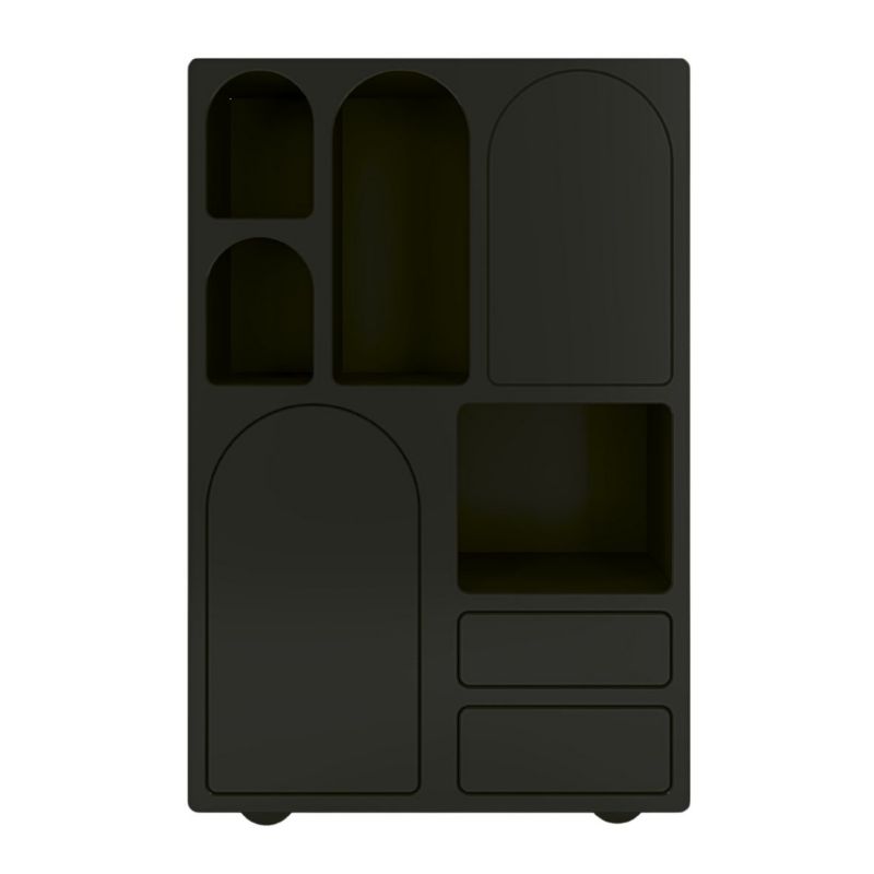 Drewniana komoda z łukami Visby OLIMPIA high czarna 1 szt.