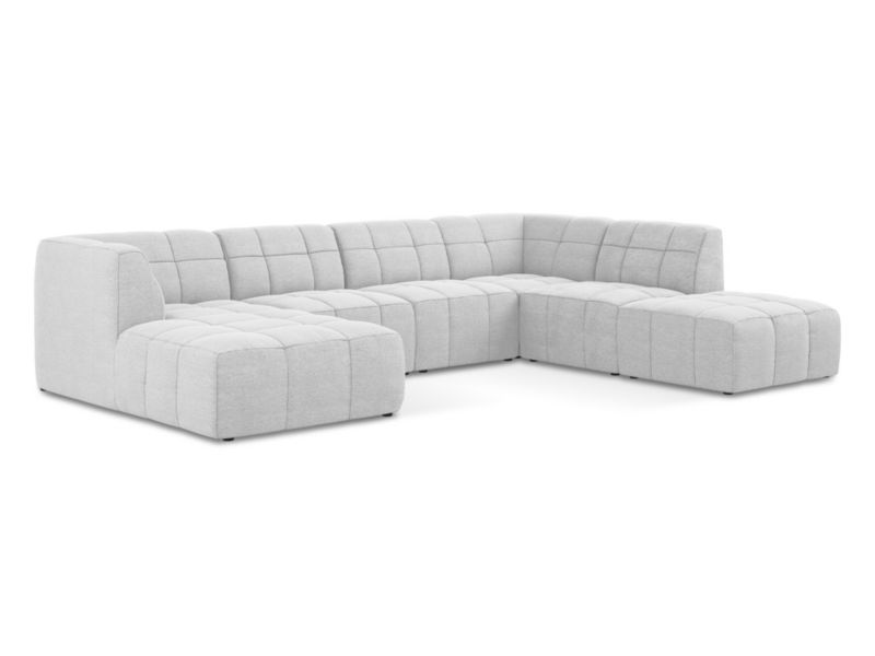 Sofa panoramiczna LaMiaSofa GRADO z tkaniny bouclé 341x240 cm srebrny 1 szt.