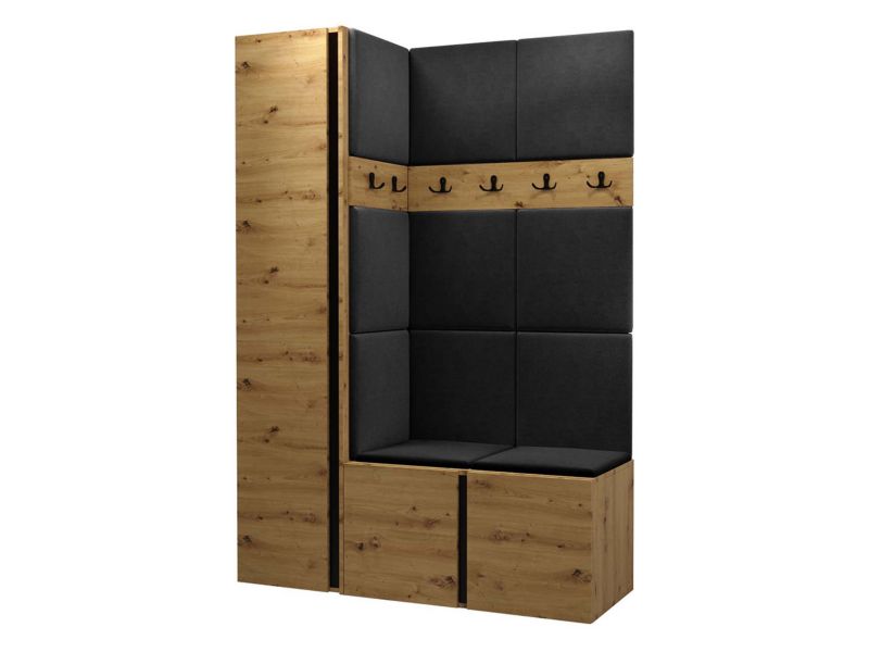 Garderoba MIRJAN 24 Orion IX dąb artisan/czarny + czarny 1 kpl.