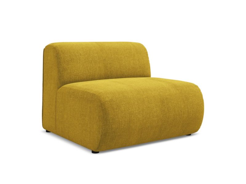 Moduł LaMiaSofa Bari z tkaniny szenilowej 90x89 cm musztardowy 1 szt.