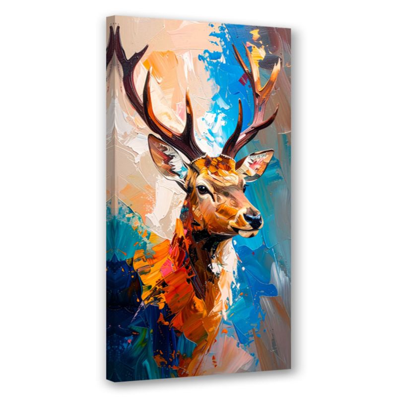 Obraz nowoczesny do salonu biura Feeby Jeleń Natura imitacja farby 40x80cm 1szt