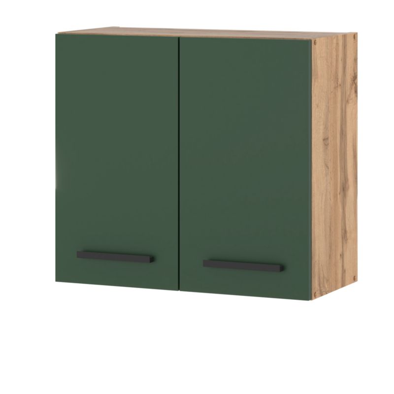 Szafka Kuchenna Hurtownia-Mebli Wisząca Blanka górna W80 80cm Dąb Wotan Butelkowa Zieleń 80x30x60 cm 1szt.