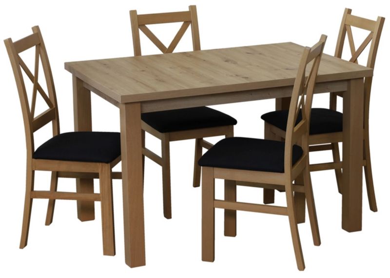 Komplet 120x80 z 4 krzesłami Bonni M017-4 Dąb Artisan 1 kpl.