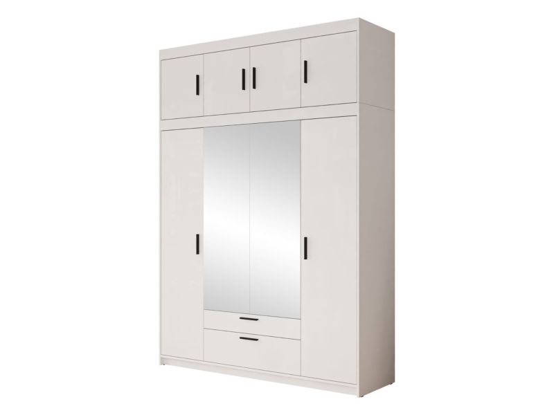 Szafa z lustrem i nadstawką MIRJAN 24 Elena 4D biały 1 szt.
