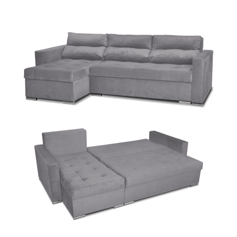 Narożnik do salonu rozkładany z poduszkami Family Meble Varius szary 1szt