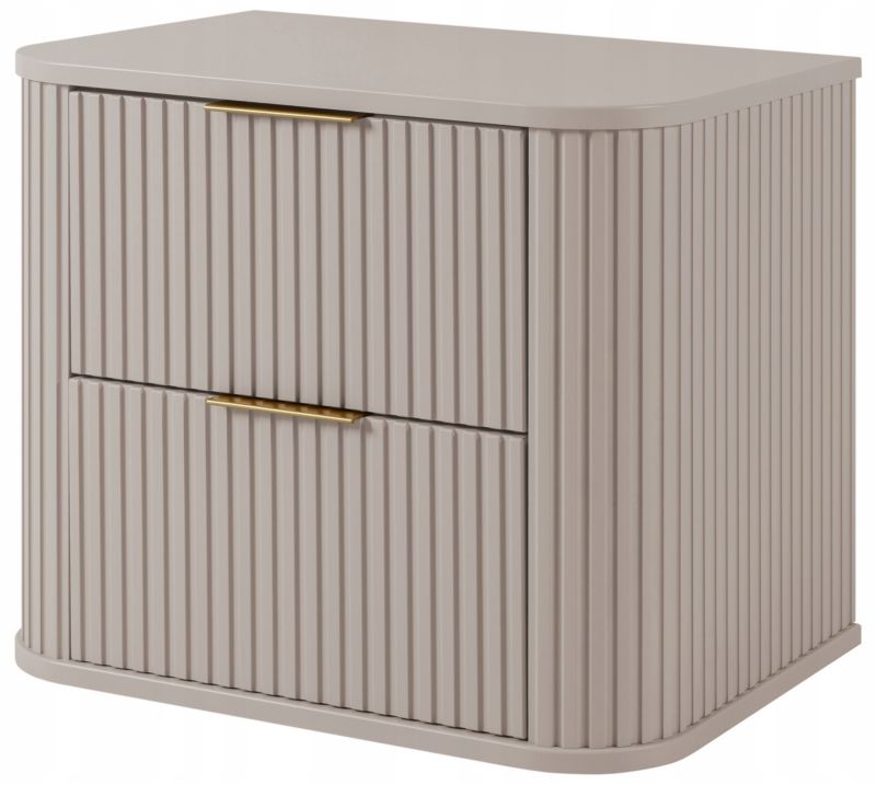 KASZMIROWA Szafka pod UMYWALKĘ z Szufladami 60 cm RYFLOWANA Wisząca GLAMOUR