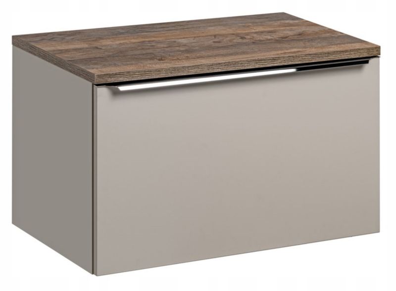 Szafka łazienkowa Furnidea 80 cm szara z blatem dąb szuflady Santa Fe Taupe 1 szt.