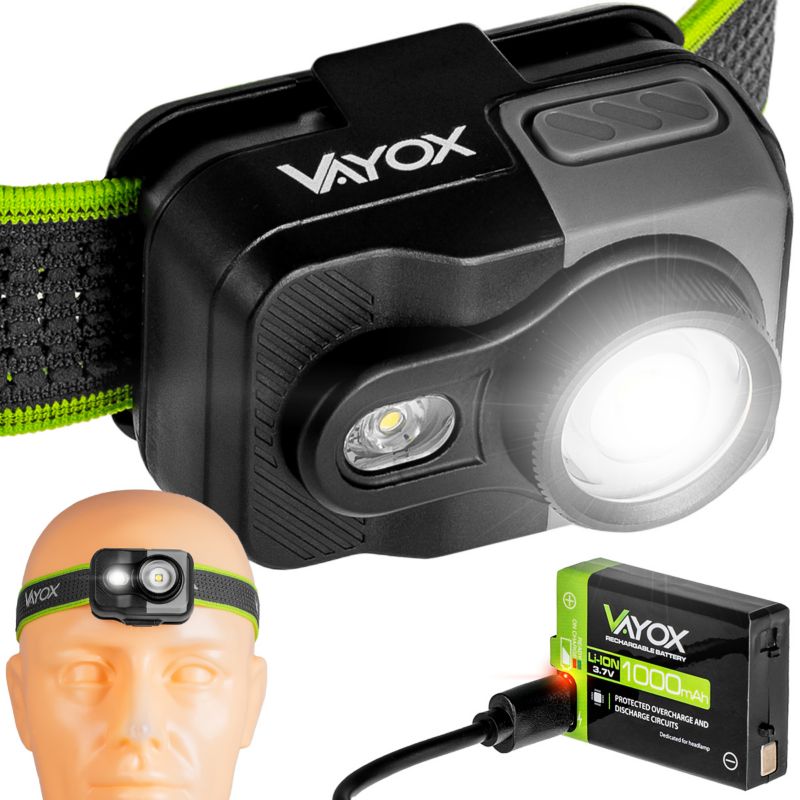 Latarka czołowa Vayox VA0196 akumulatorowa zoom 800lm 1 szt.