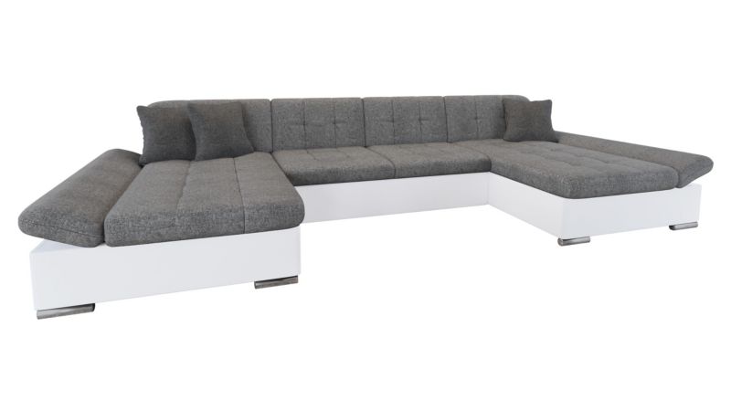 Narożnik z funkcją spania MIRJAN 24 Alia biała ekoskóra/szary/grafitowy 1 szt.