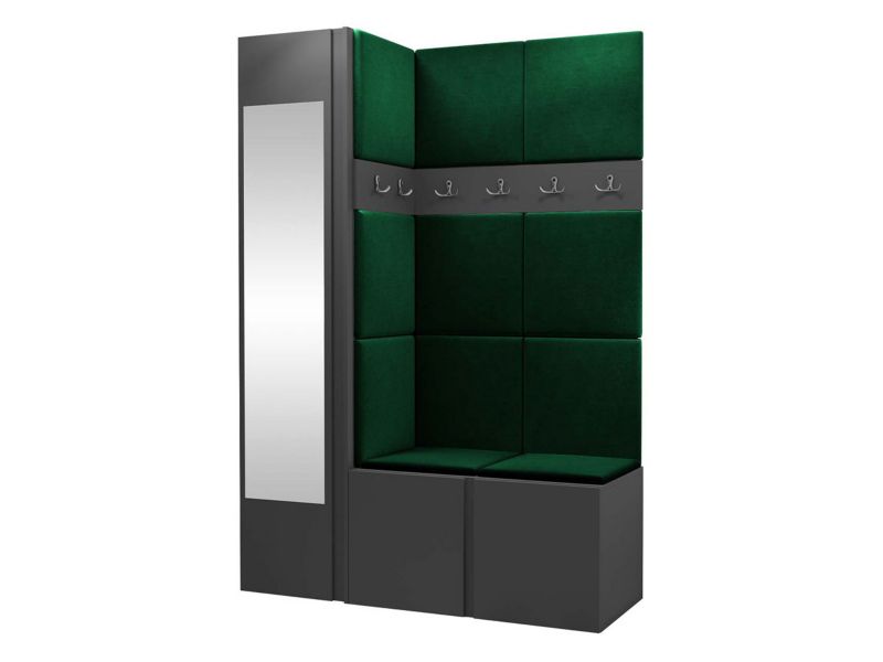 Garderoba MIRJAN 24 Orion X grafit + butelkowa zieleń 1 kpl.