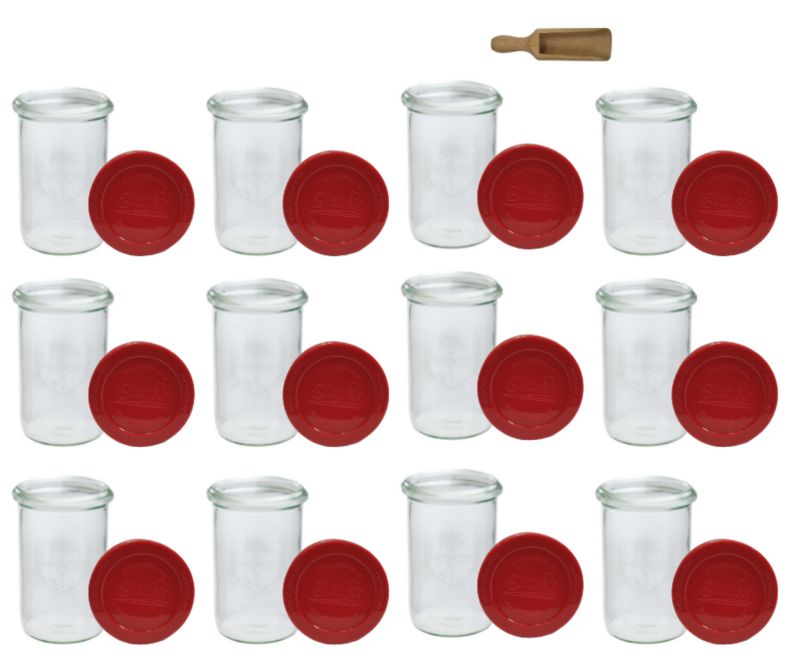 Słoiki MODO24 Weck 1050 ml fi 100 mold silikonowe wieka miarka 12 kpl.