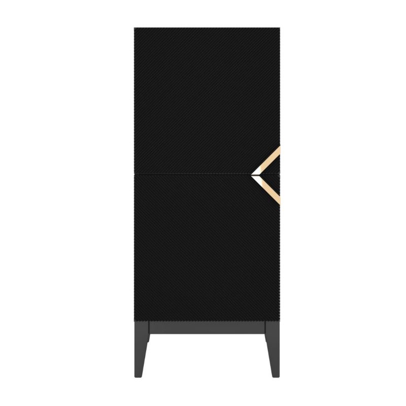 Drewniana komoda Visby DEMI high 2d czarna 1 szt.