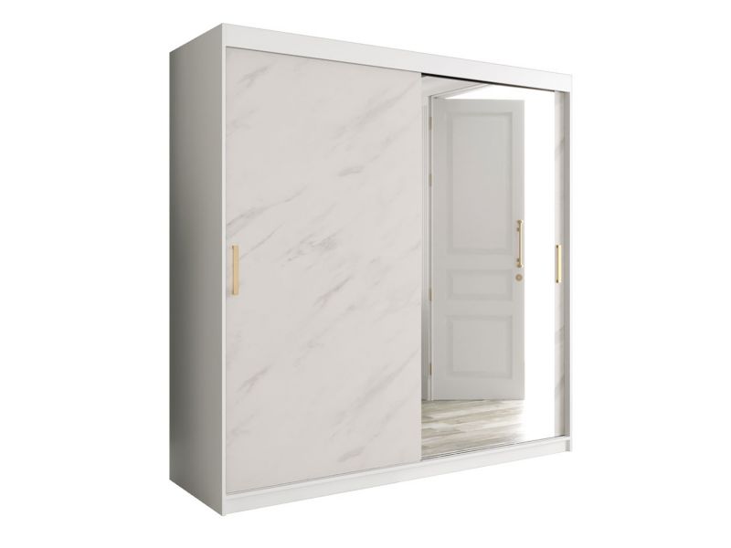 Szafa MIRJAN 24 Marmur T2 200 biały mat / biały marmur 1 szt.