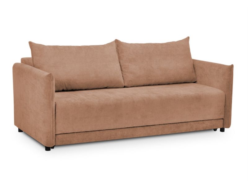 Kanapa 3-osobowa z funkcją spania LaMiaSofa SPEDINO z tkaniny szenilowej 207x95 cm brzoskwiniowy 1 szt.