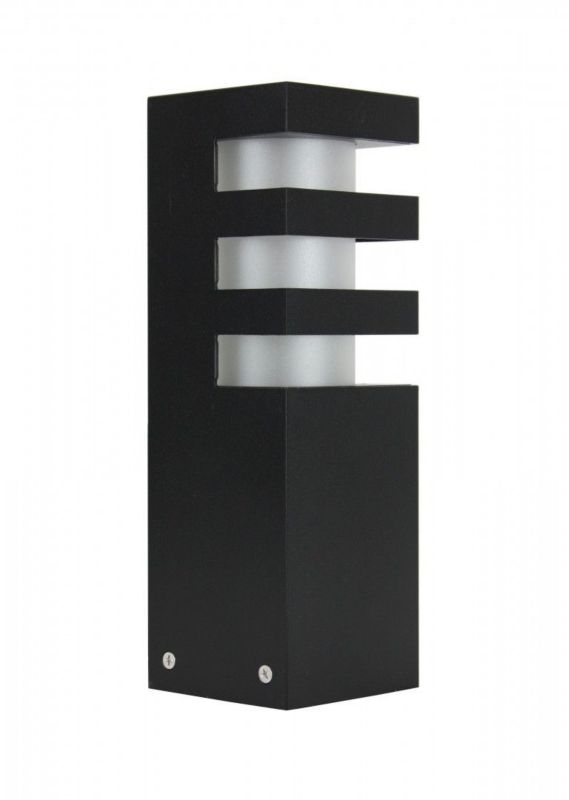 Lampa ogrodowa stojąca SU-MA Rado czarna elementy srebrne 1 x E27 x IP54 wym: 25 x 8 x 8 cm - 1 szt.
