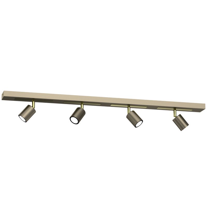Lampa sufitowa Luminex Rodez tytanowy złoto-złoty połysk Listwa z lampami 4 x GU10 x 8W wym: 15 x 110 x 8 cm - 1 szt.