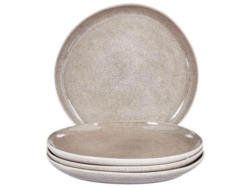 Zestaw 4 dużych talerzy Costmary Kamionka Szary 1 kpl