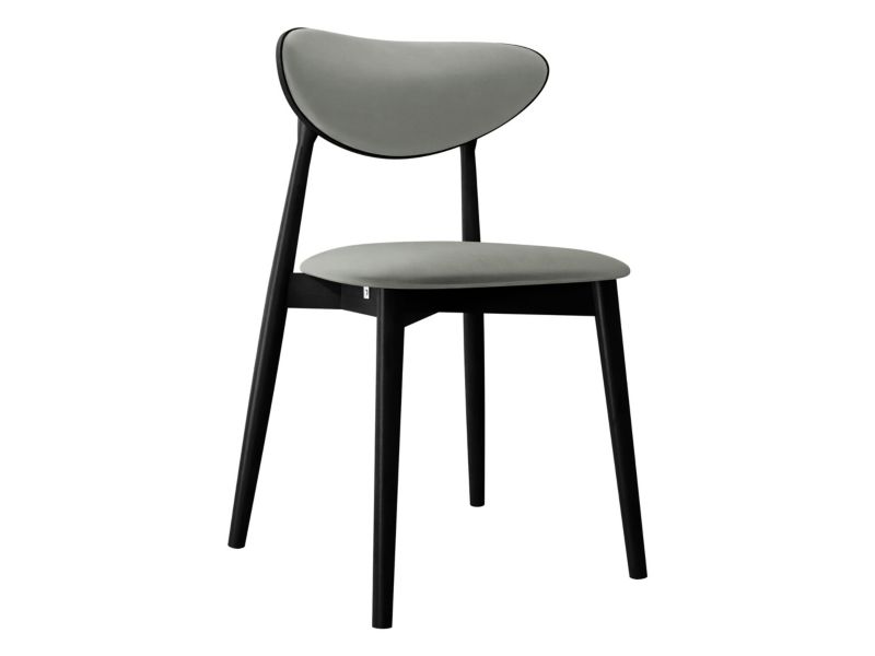 Krzesło MIRJAN 24 tapicerowane KT65/C czarny/aksamit platynowy szary 1 szt.