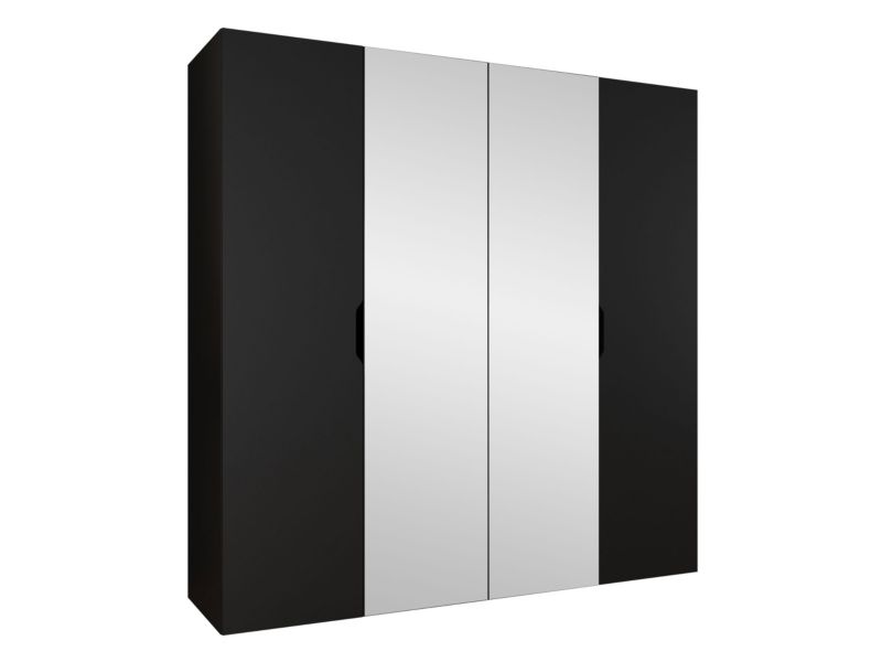 Szafa MIRJAN 24 Malaga 200 z lustrem czarny 1 szt.