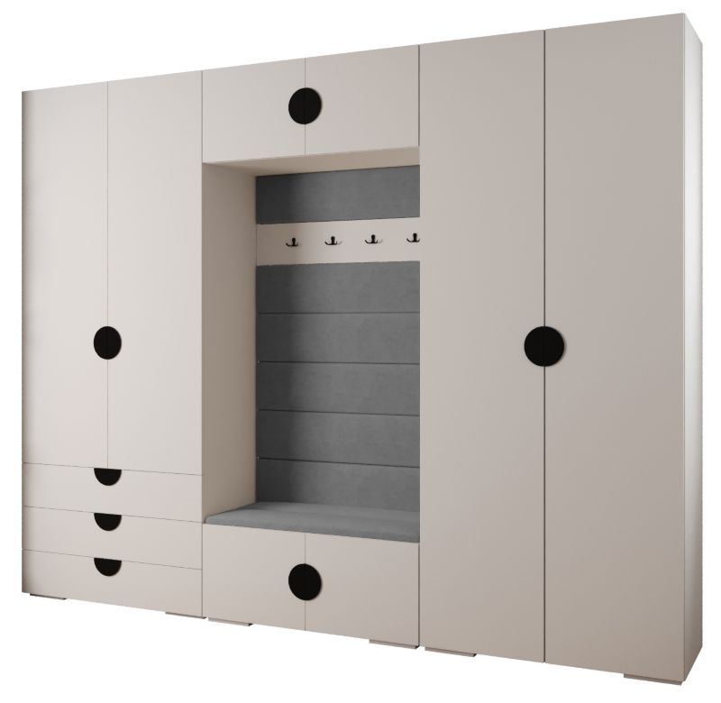 Garderoba do przedpokoju Abiks INOVA 4 Z14 biały+czarny+manila16 1 szt.