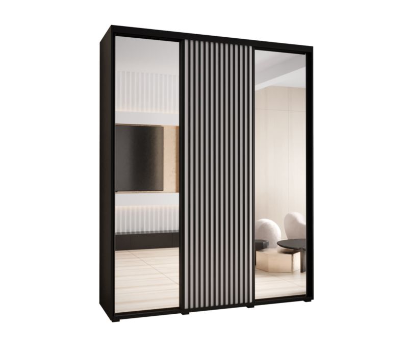 Szafa przesuwna Garderoba Abiks LANKO 2 190 gł. 60 czarny/biały 1 szt.