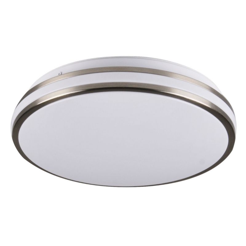 Plafon sufitowy lampa Polux Orbit nikiel-biały LED 15W 4000K 1600lm IP20 wym: 7 x 28 x 28 cm tworzywo sztuczne - 1 szt.