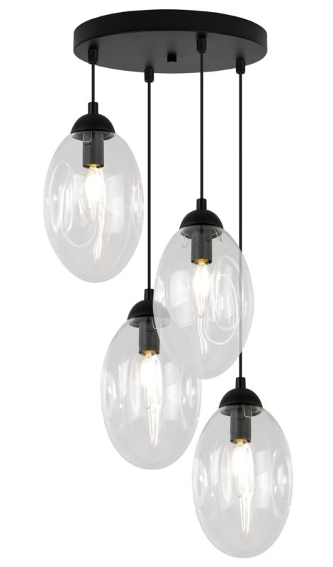 Lampa sufitowa wisząca Light Home LH Vigo 4x E14 60W okrągły transparentny 1szt.