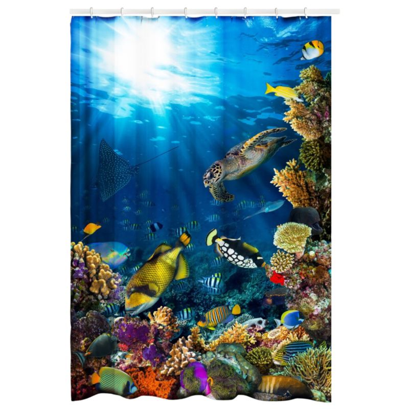 Zasłona prysznicowa Estiva tekstylna 180x200 wzór AQUARIUM/RAFA 1 szt.