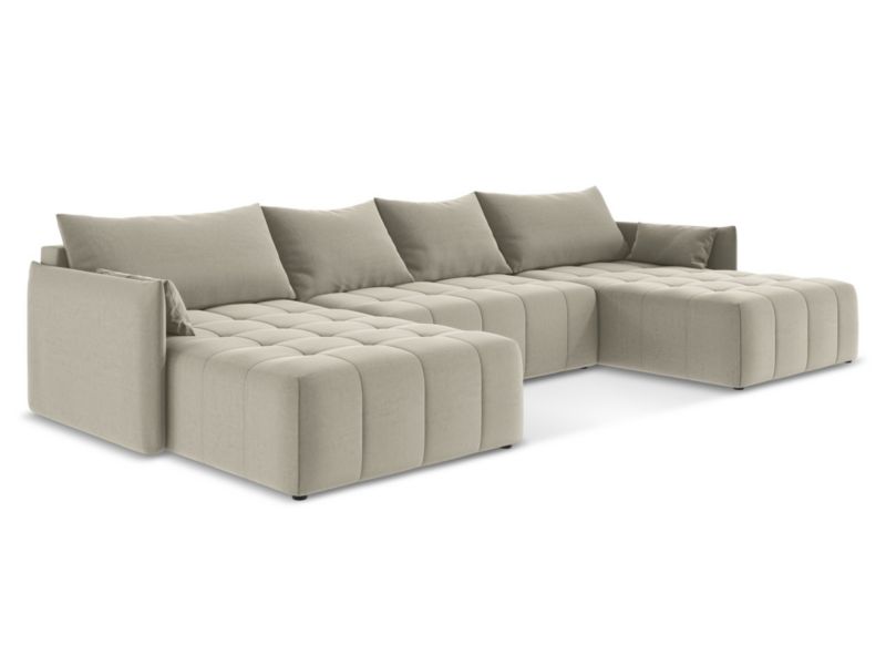 Sofa panoramiczna LaMiaSofa BOLSENA z tkaniny welwetowej 365x180 cm perłowy 1 szt.