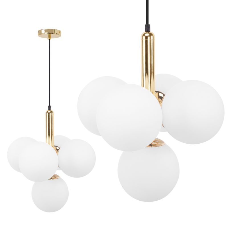 Lampa Sufitowa Wisząca Toolight App1574-5Cp Złoty Biały 1 Szt